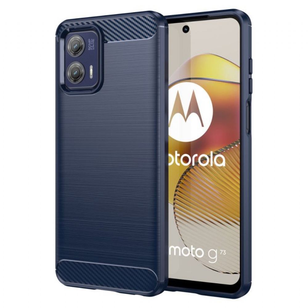 Kryty Na Mobil Na Moto G73 5G Kartáčované Uhlíkové Vlákno