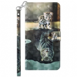 Flipové Pouzdro Na Samsung Galaxy M13 Kitten's Dream With Lanyard