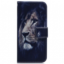 Flipové Pouzdro Na Samsung Galaxy M13 Na Lana Lanyard Lion