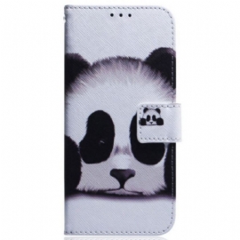 Flipové Pouzdro Na Samsung Galaxy M13 Na Lana Strappy Panda