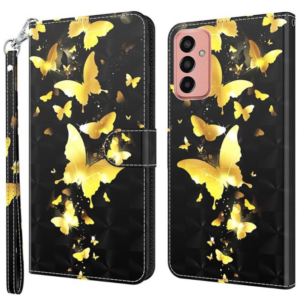 Flipové Pouzdro Na Samsung Galaxy M13 Na Lana Tanga Butterflies