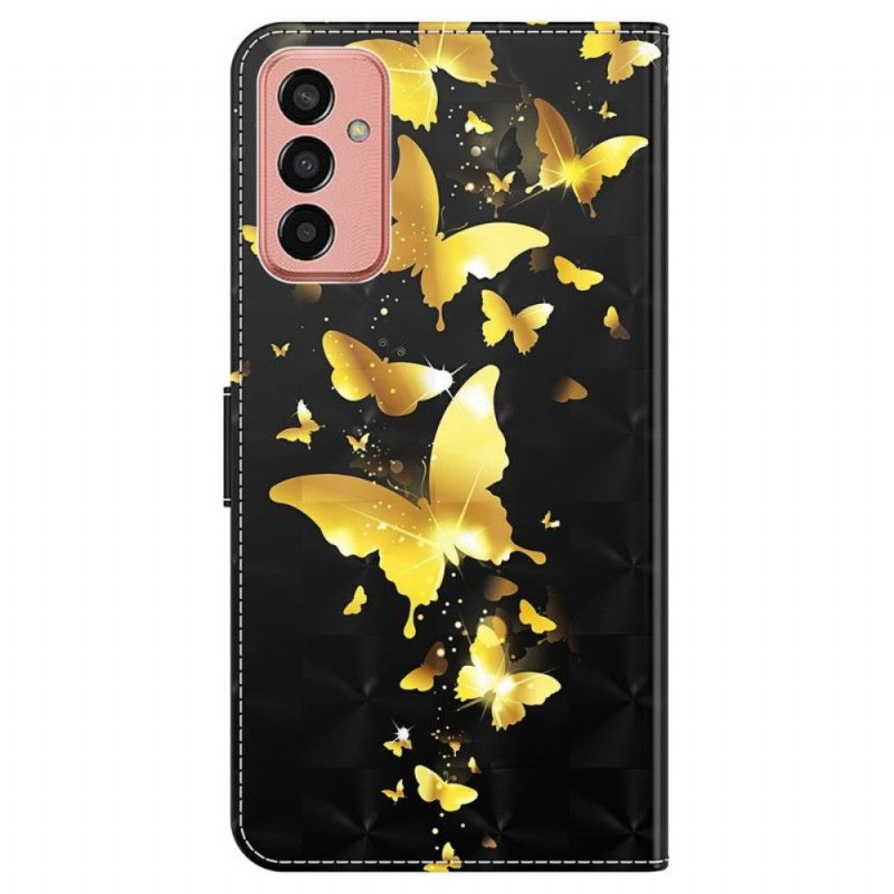 Flipové Pouzdro Na Samsung Galaxy M13 Na Lana Tanga Butterflies