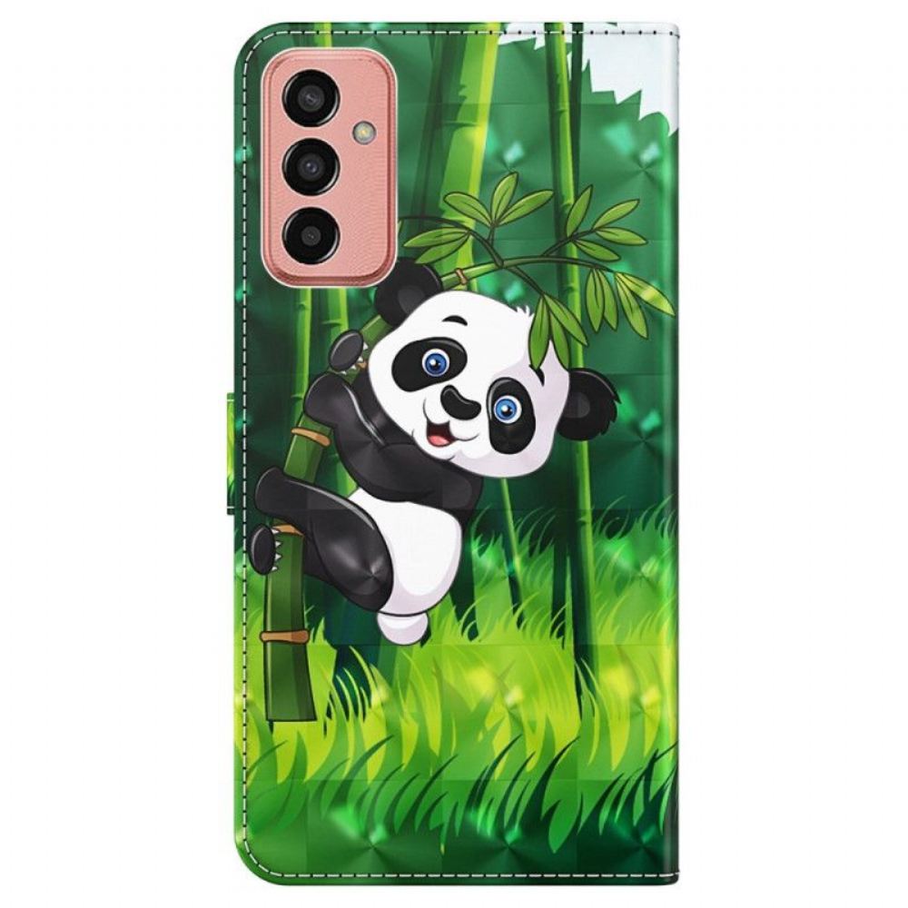 Flipové Pouzdro Na Samsung Galaxy M13 Panda A Bambus Se Šňůrkou