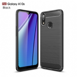 Kryt Na Samsung Galaxy A10s Kartáčované Uhlíkové Vlákno