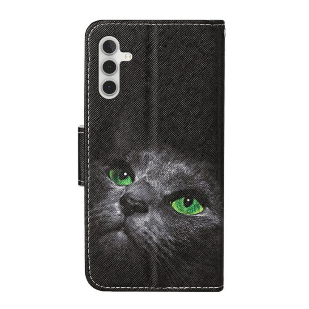 Flipové Pouzdro Na Samsung Galaxy A54 5G Na Lana Green Eyed Cat In Pop