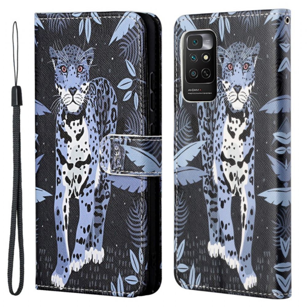 Flipové Pouzdro Na Xiaomi Redmi Note 11 / 11S Na Lana Strappy Leopard