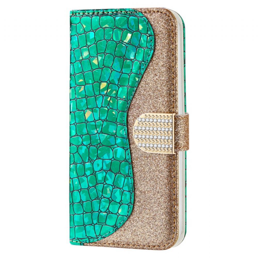 Flipové Pouzdro Na Samsung Galaxy S22 Plus 5G Diamanty Croco