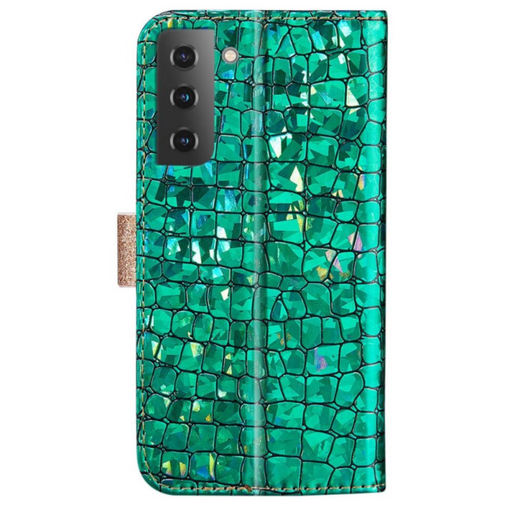 Flipové Pouzdro Na Samsung Galaxy S22 Plus 5G Diamanty Croco