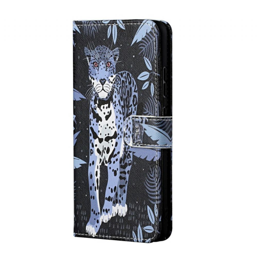 Flipové Pouzdro Na Samsung Galaxy S22 Plus 5G Na Lana Strappy Leopard