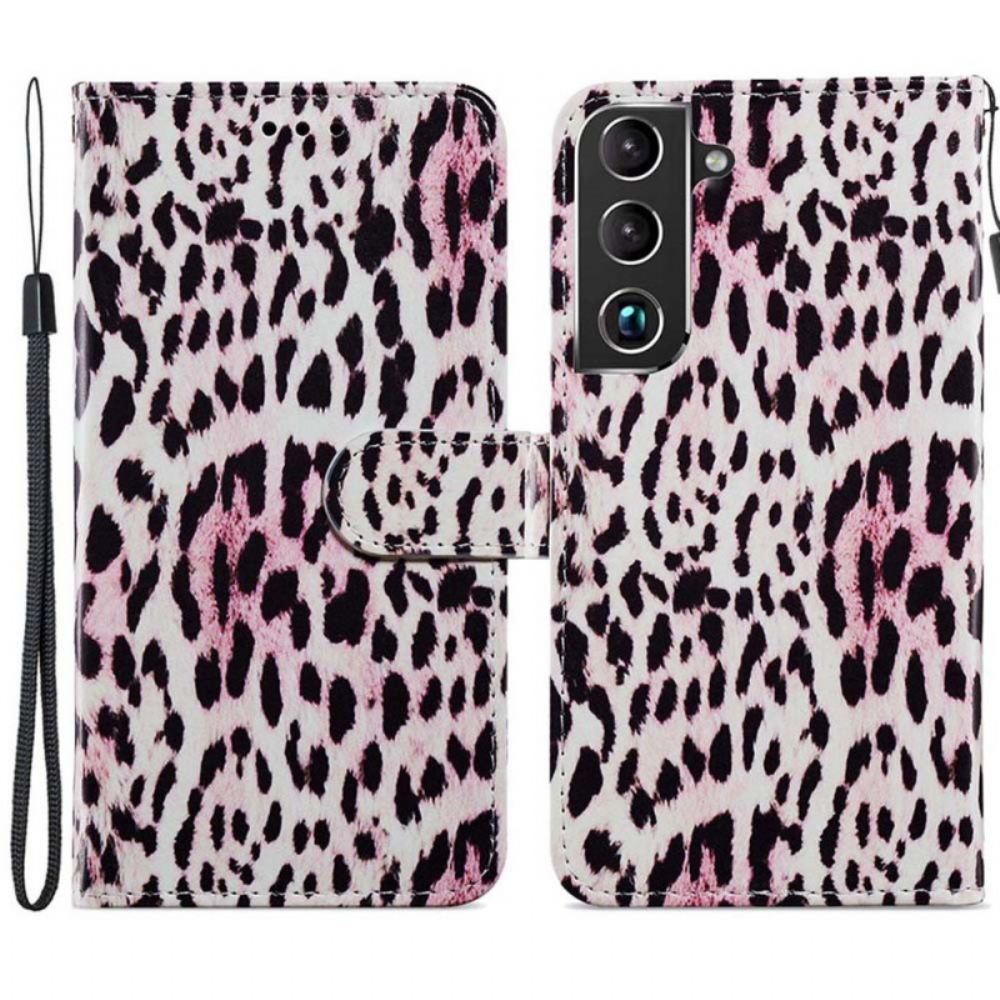 Flipové Pouzdro Na Samsung Galaxy S22 Plus 5G Leopardí Tisk