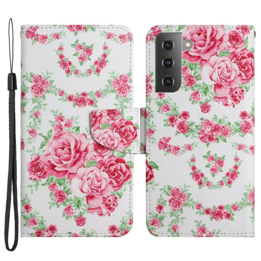 Flipové Pouzdro Na Samsung Galaxy S22 Plus 5G Liberty Royal Flowers