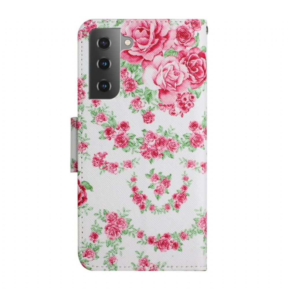 Flipové Pouzdro Na Samsung Galaxy S22 Plus 5G Liberty Royal Flowers