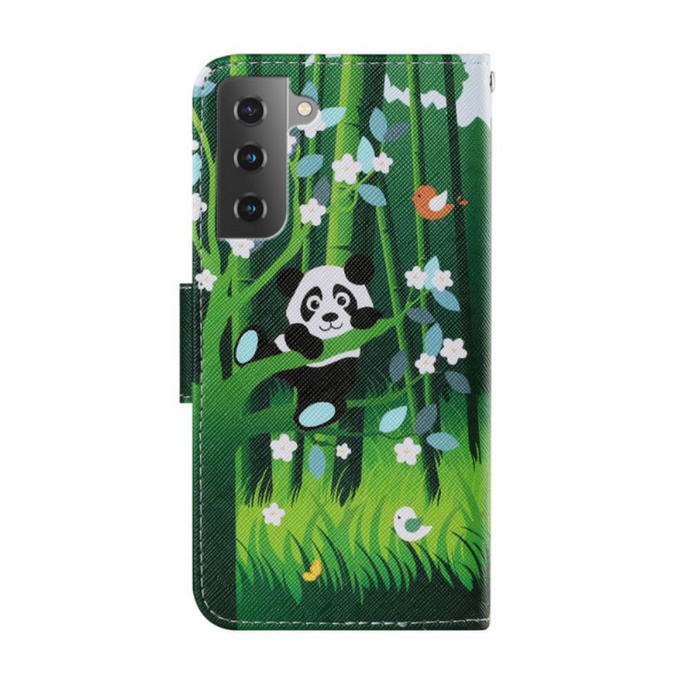 Flipové Pouzdro Na Samsung Galaxy S22 Plus 5G Panda Procházka