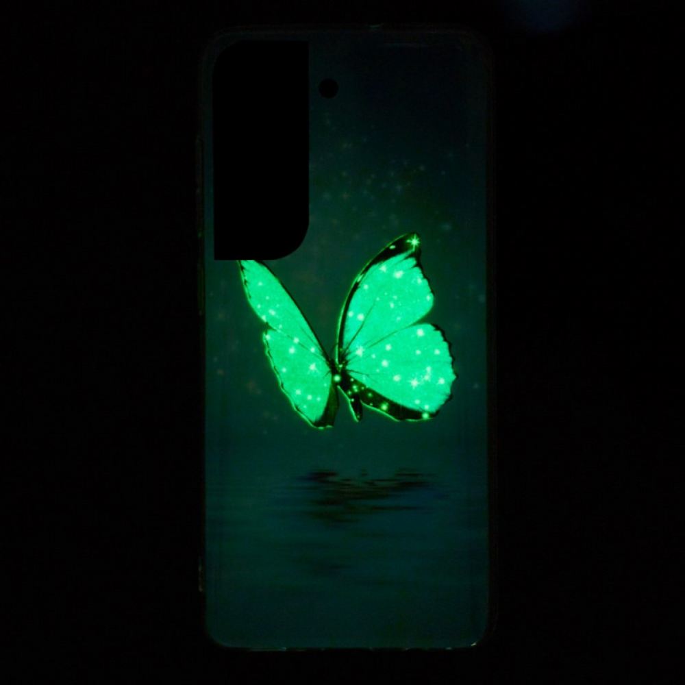 Kryt Na Samsung Galaxy S22 Plus 5G Fluorescenční Modří Motýli