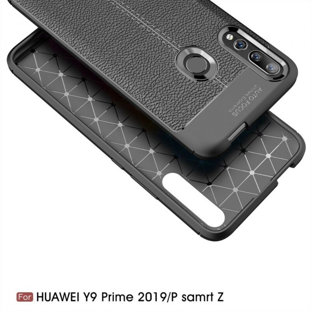 Kryt Na Huawei P Smart Z / Honor 9X Dvojitá Linie Litchi Kožený Efekt