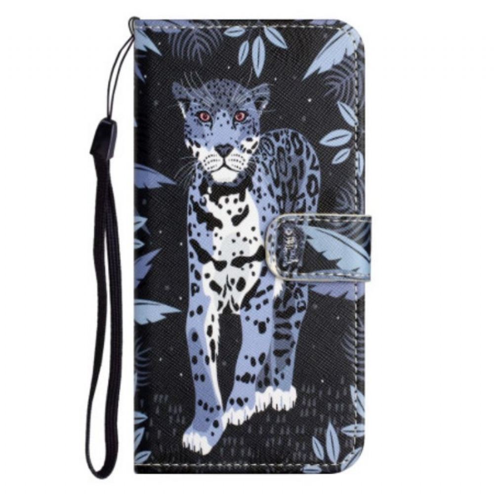 Flipové Pouzdro Na Xiaomi Redmi Note 12 4G Na Lana Strappy Leopard