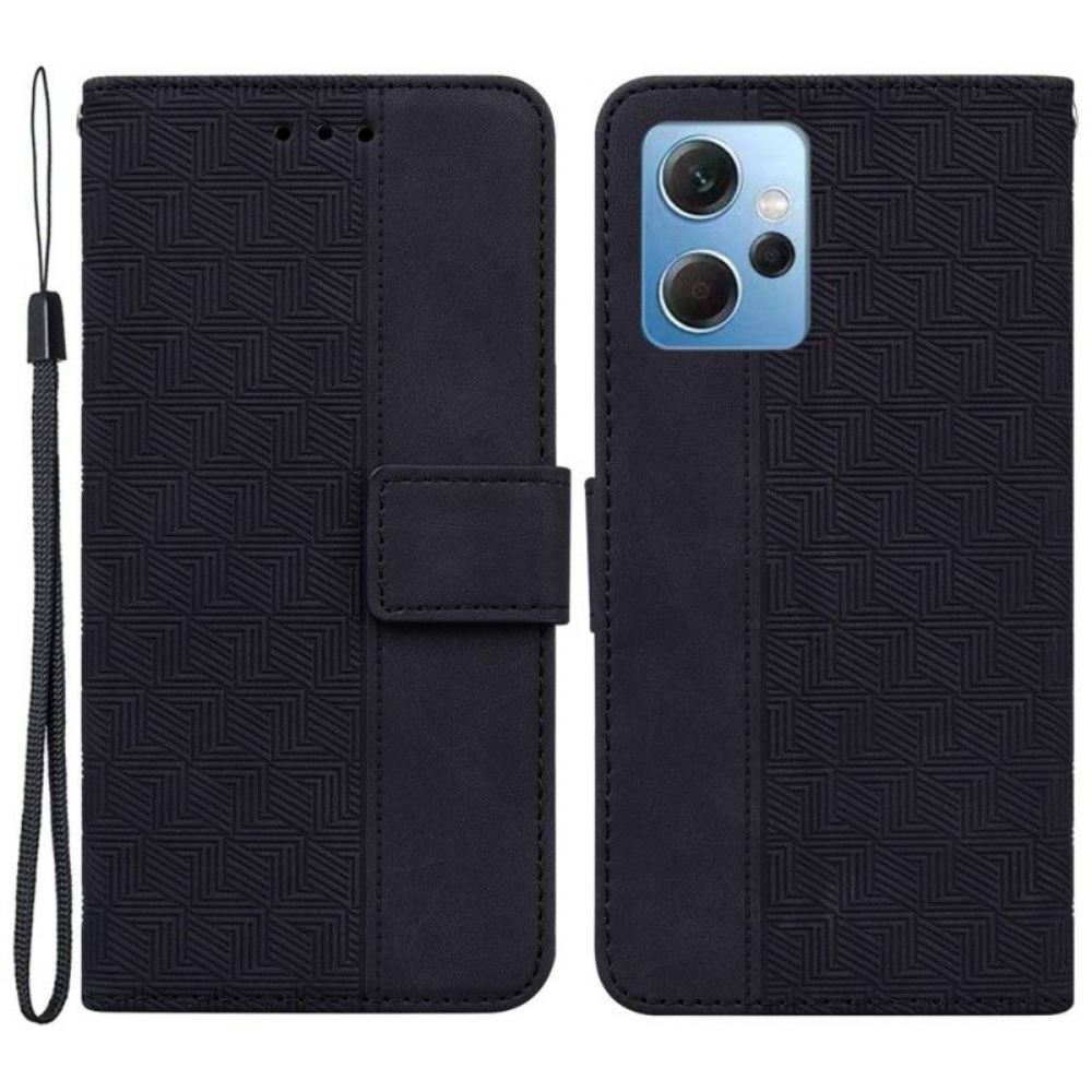 Kožené Pouzdro Na Xiaomi Redmi Note 12 4G Na Lana Strappy Vzor