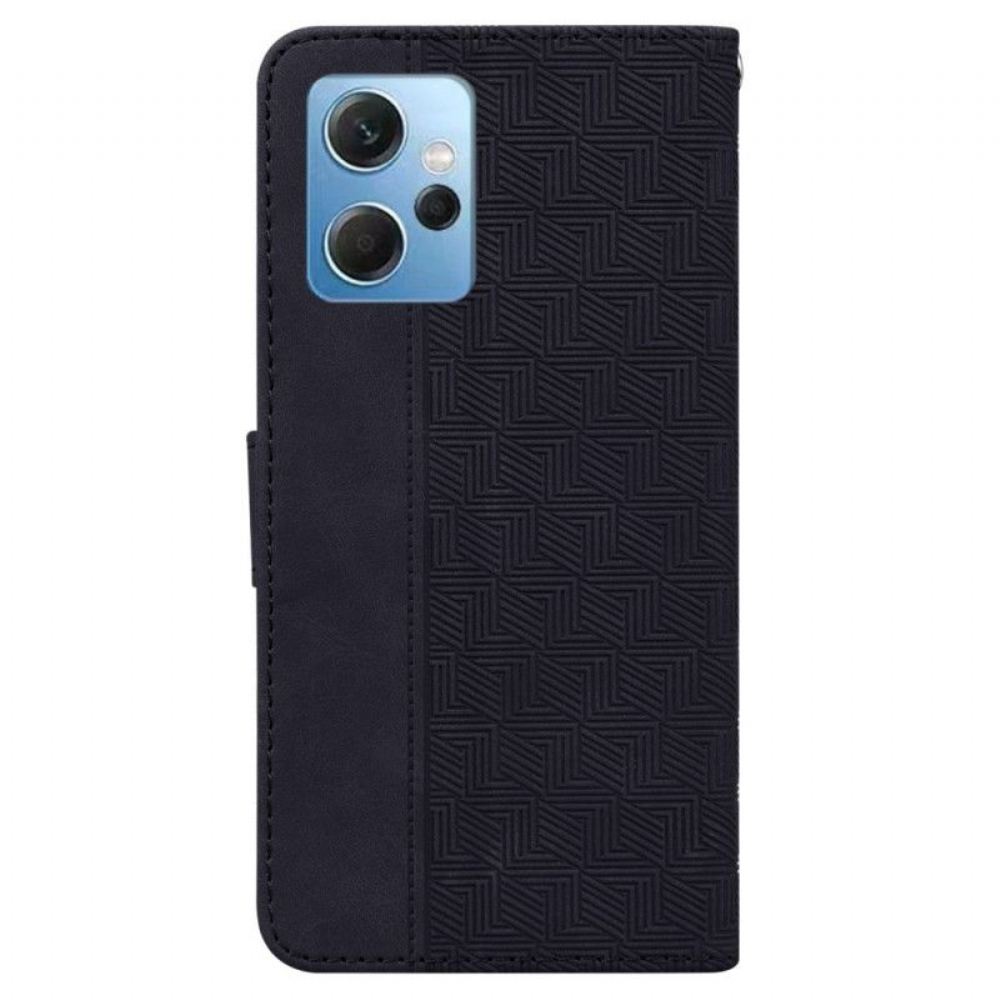 Kožené Pouzdro Na Xiaomi Redmi Note 12 4G Na Lana Strappy Vzor