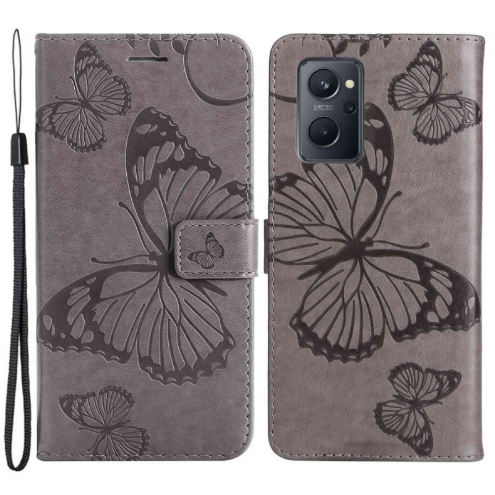 Flipové Pouzdro Na Realme 9i Na Lana Obří Strappy Butterfly