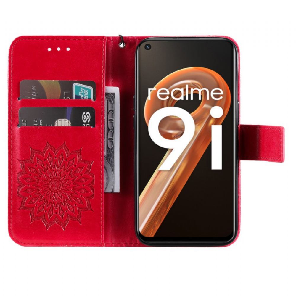 Flipové Pouzdro Na Realme 9i Slunečnicová Mandala