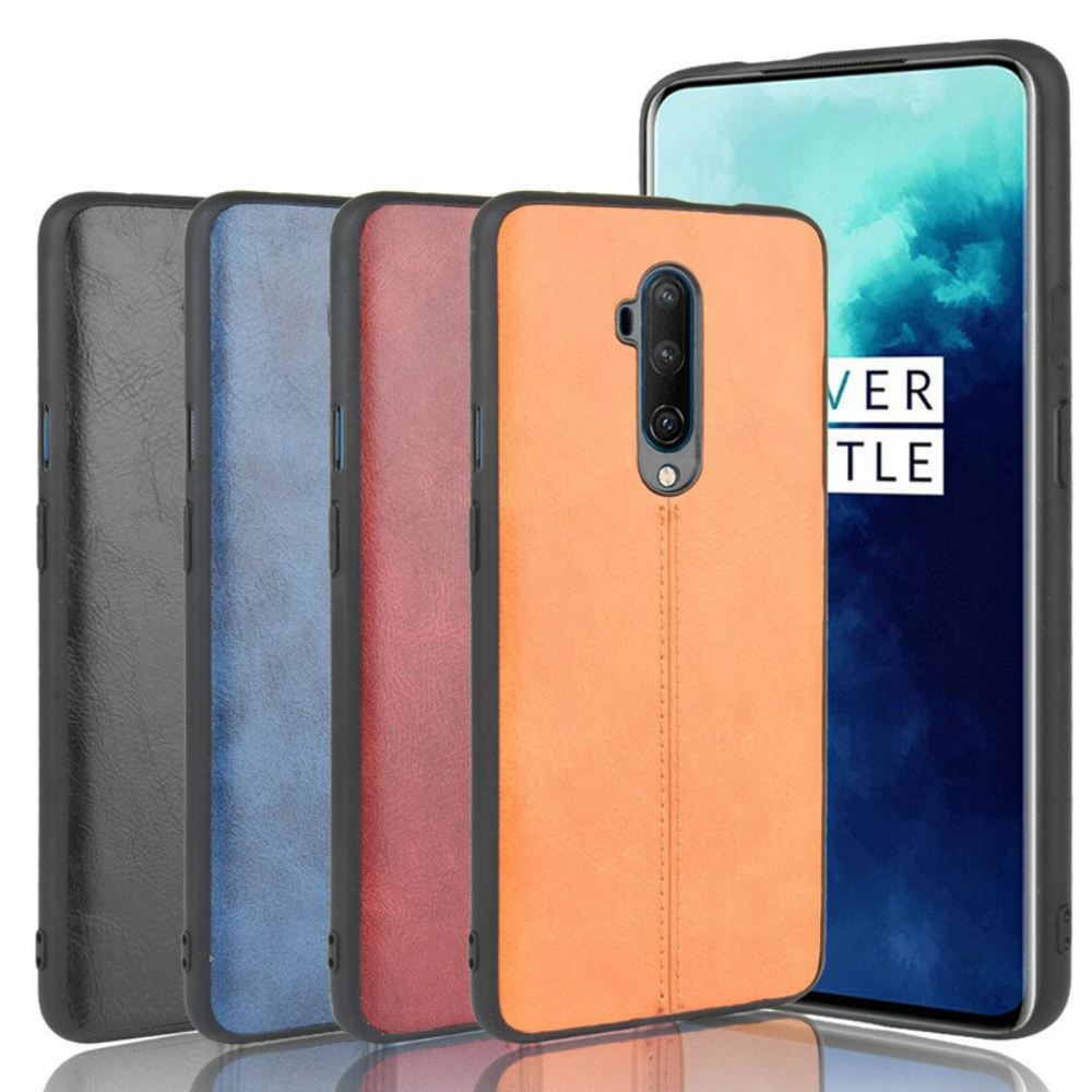 Kryt Na OnePlus 7T Pro Efekt Kůže Ve Švu