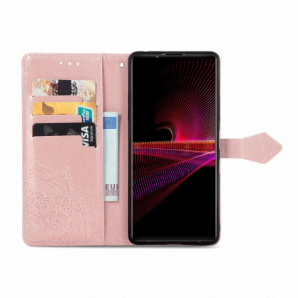 Kožené Pouzdro Na Sony Xperia 1 III Středověká Mandala