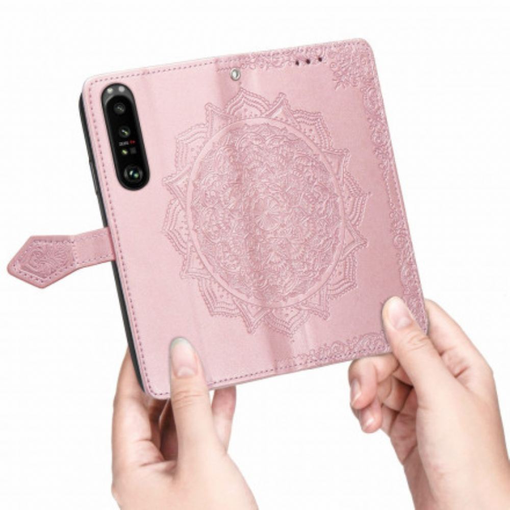 Kožené Pouzdro Na Sony Xperia 1 III Středověká Mandala