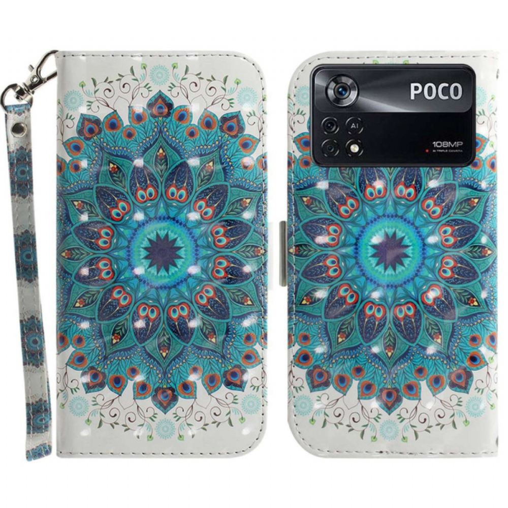 Flipové Pouzdro Na Poco X4 Pro 5G Na Lana Strappy Mandala