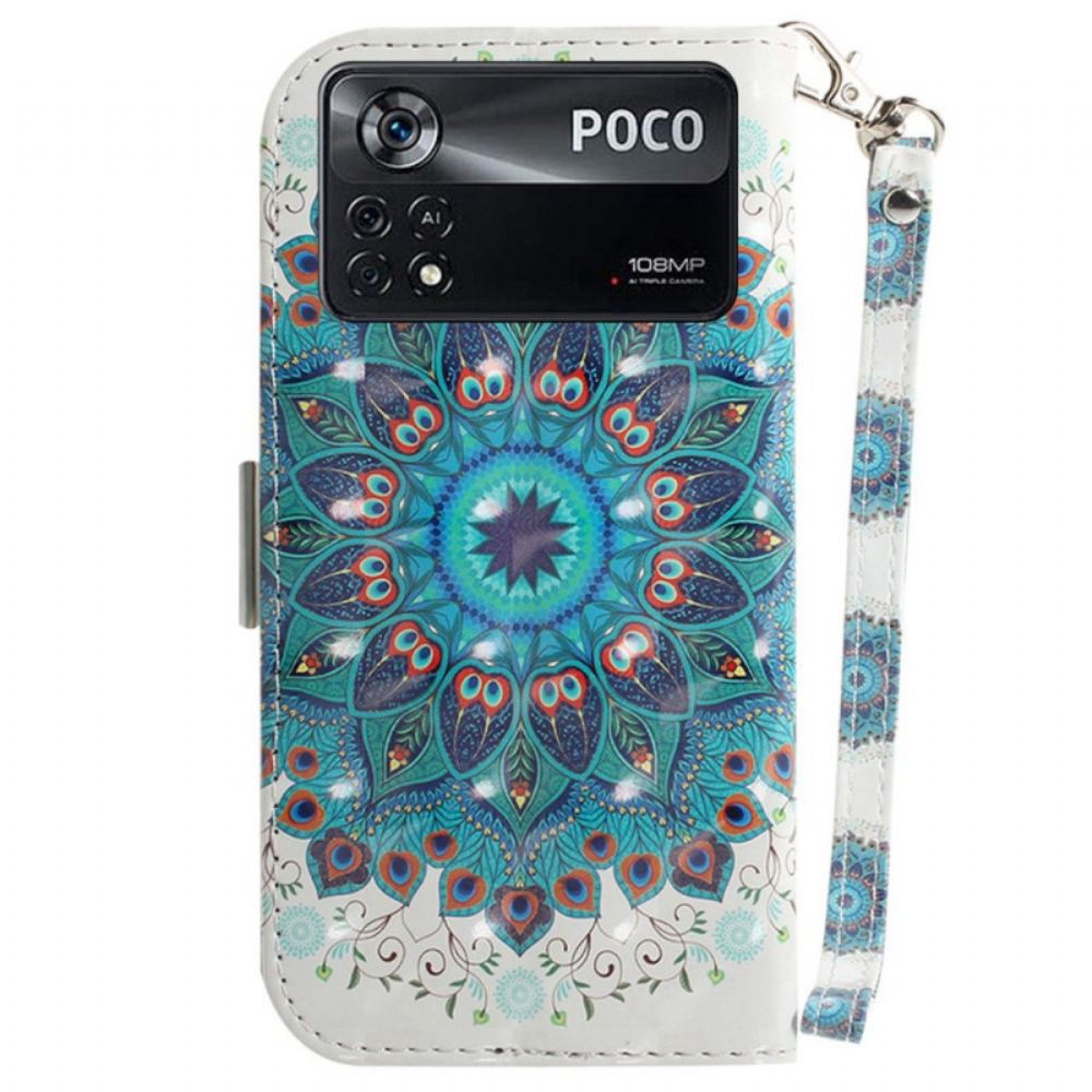 Flipové Pouzdro Na Poco X4 Pro 5G Na Lana Strappy Mandala