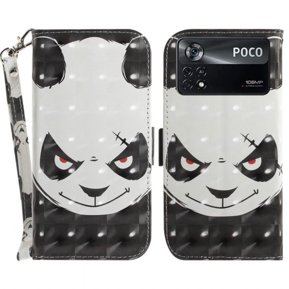 Flipové Pouzdro Na Poco X4 Pro 5G Rozzlobená Panda