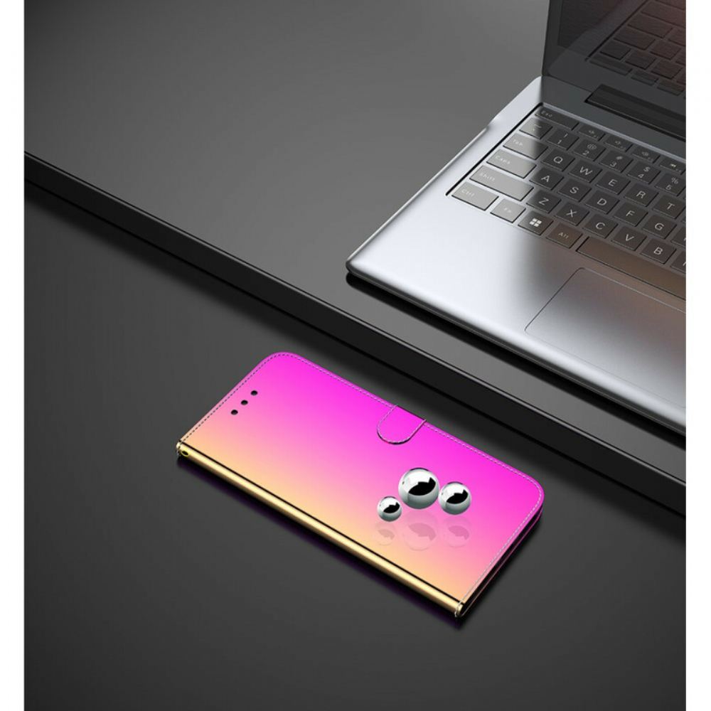 Flipové Pouzdro Na Xiaomi Mi Note 10 / 10 Pro Kryt Na Zrcadlo Z Umělé Kůže