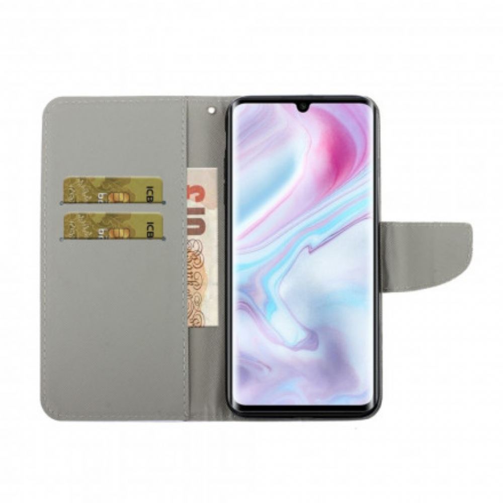 Flipové Pouzdro Na Xiaomi Mi Note 10 / 10 Pro Na Lana Variace Motýlkového Popruhu