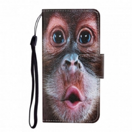 Flipové Pouzdro Na Oppo A15 Na Lana Strappy Monkey