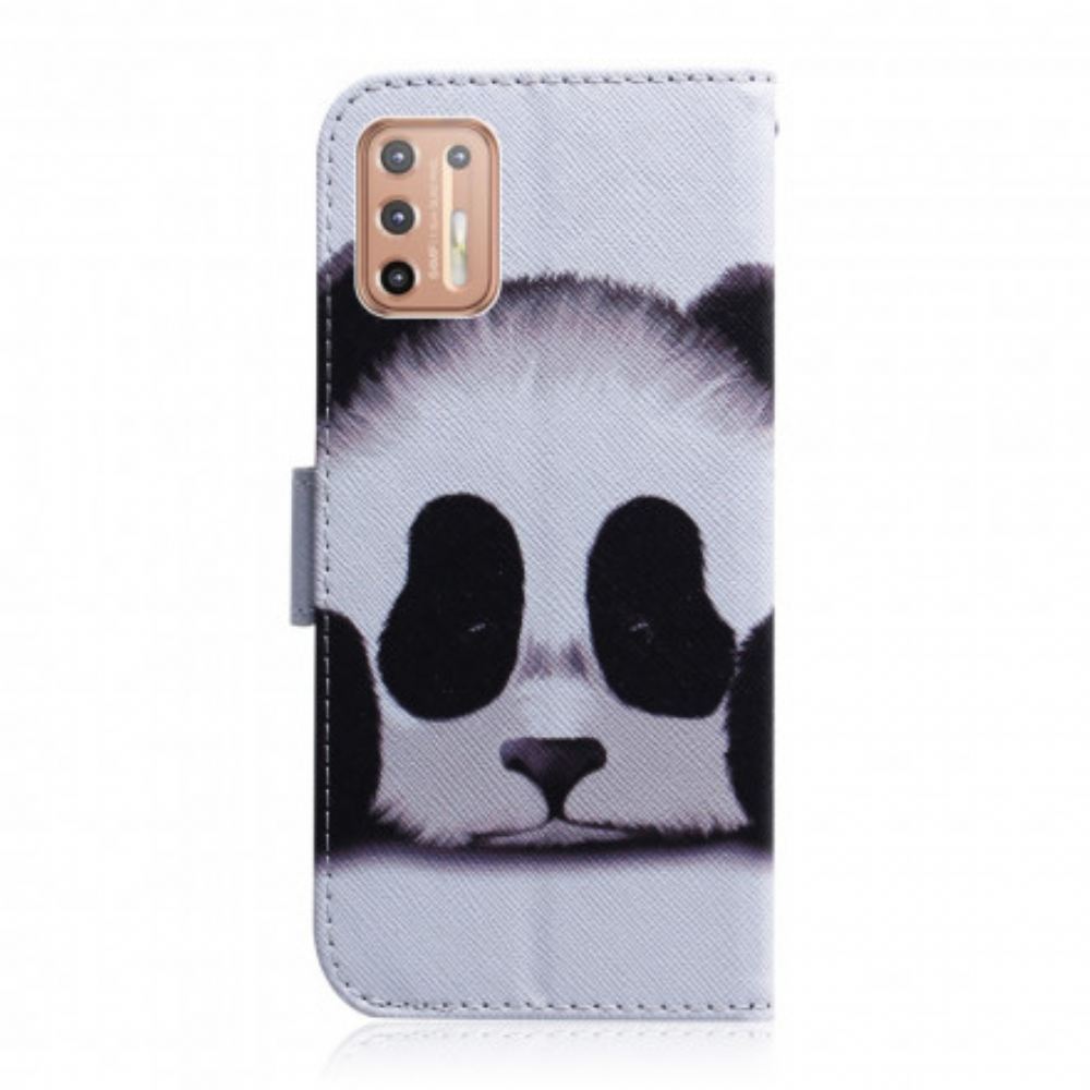 Kožené Pouzdro Na Moto G9 Plus Panda Tvář