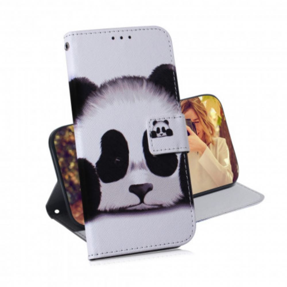 Kožené Pouzdro Na Moto G9 Plus Panda Tvář