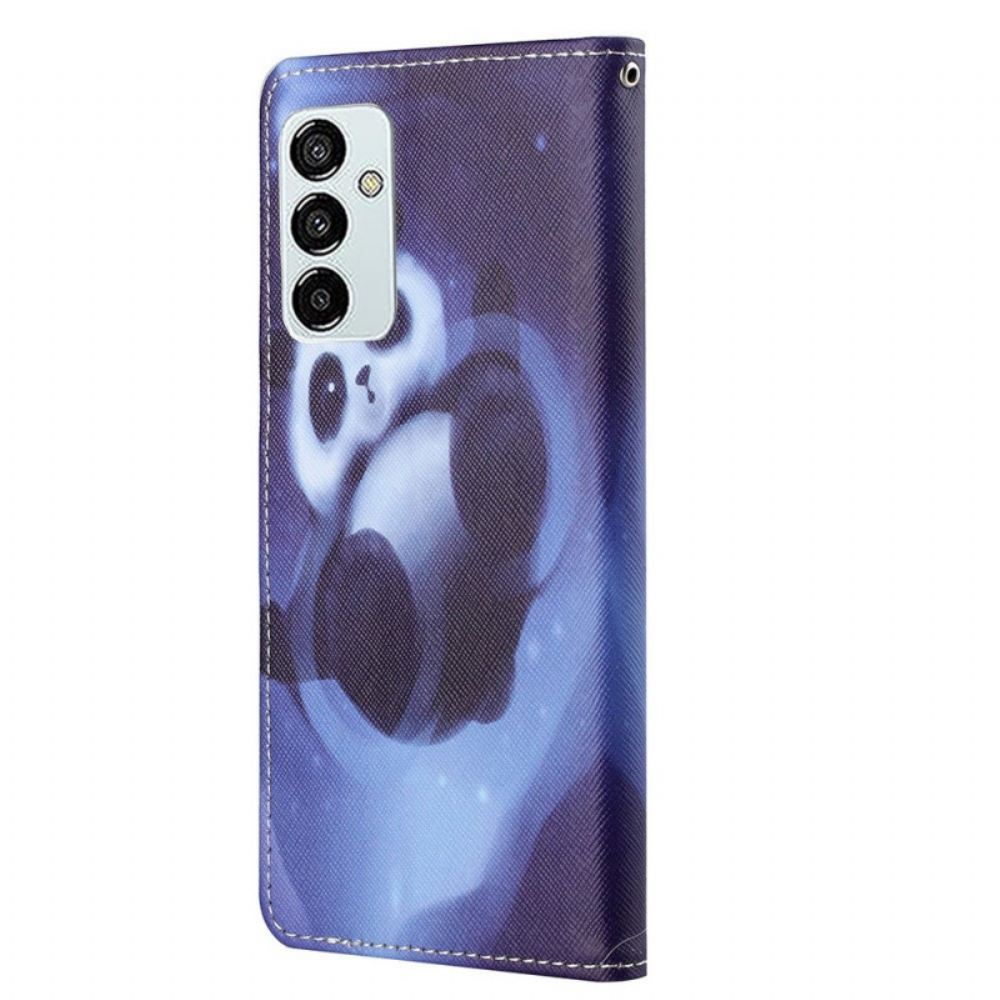 Flipové Pouzdro Na Samsung Galaxy M23 5G Na Lana Panda S Popruhem