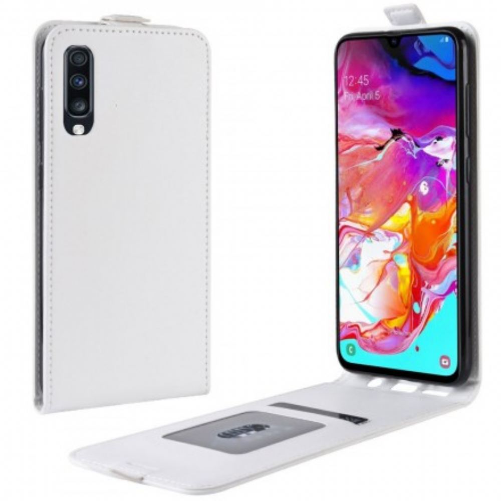 Flipové Pouzdro Na Samsung Galaxy A70 Kožené Pouzdro Efekt Skládání Kůže