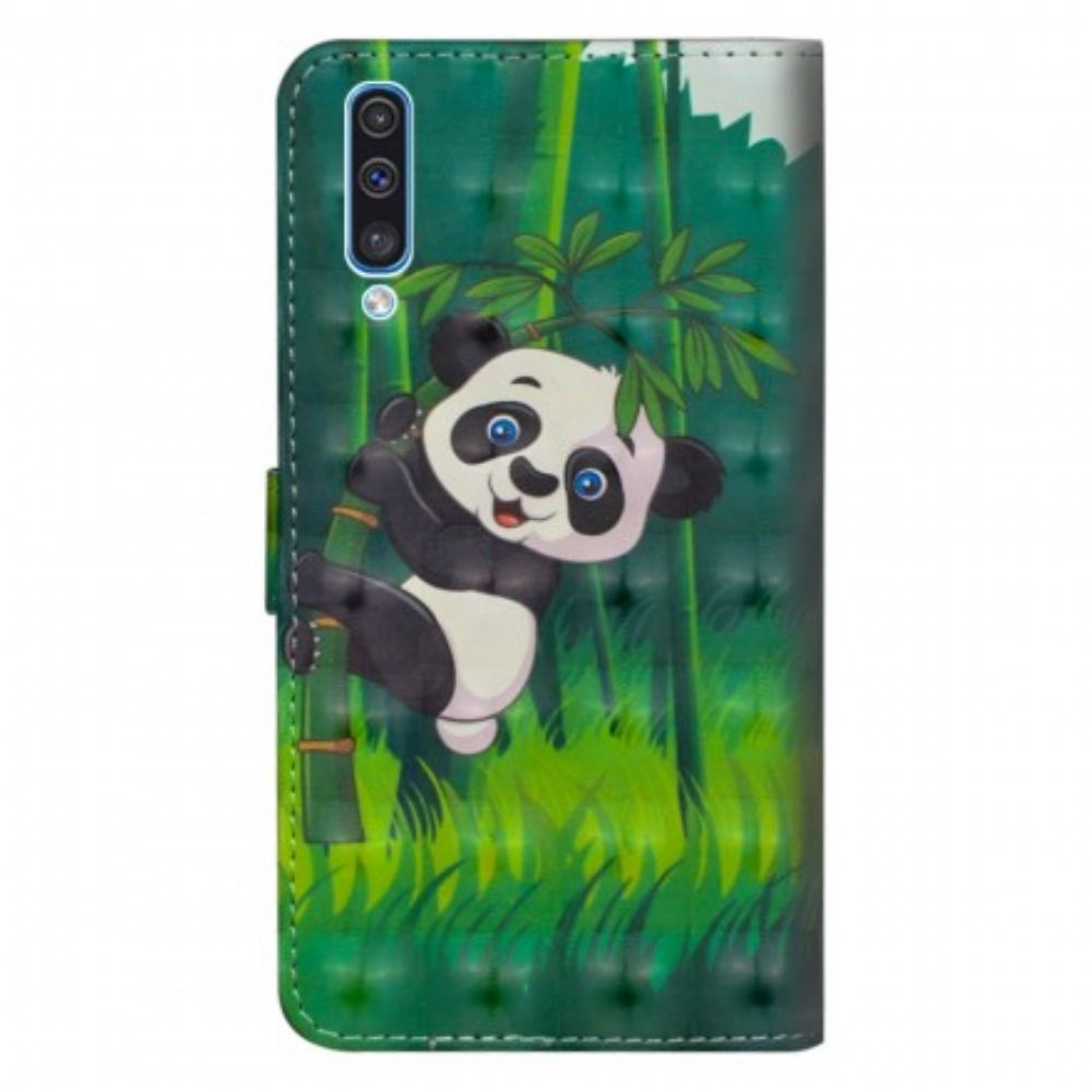 Flipové Pouzdro Na Samsung Galaxy A70 Panda A Bambus