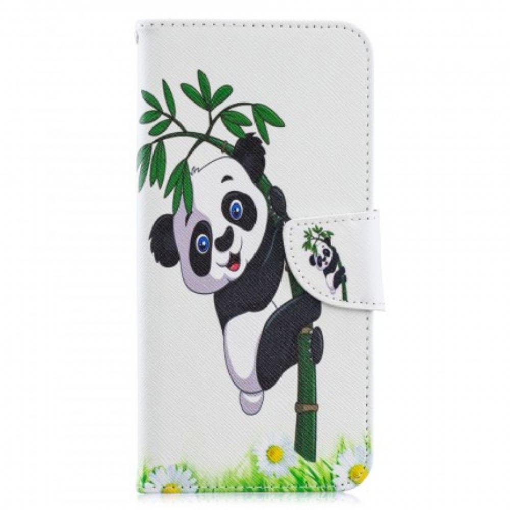 Flipové Pouzdro Na Samsung Galaxy A70 Panda Na Bambusu