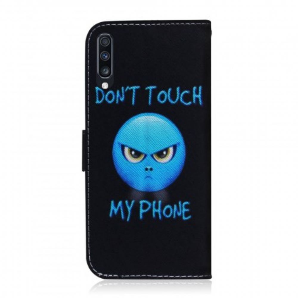 Kožené Pouzdro Na Samsung Galaxy A70 Emoji Telefon