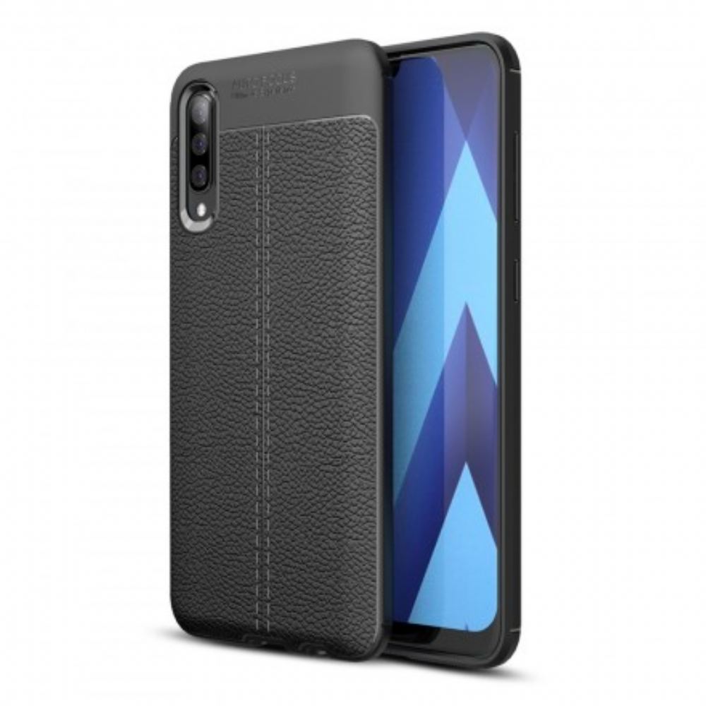 Kryty Na Mobil Na Samsung Galaxy A70 Efekt Kůže Litchi S Dvojitou Linií