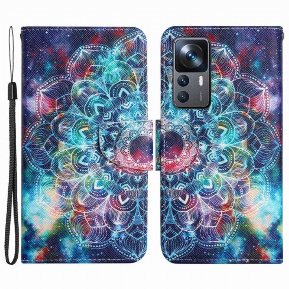 Flipové Pouzdro Na Xiaomi 12T / 12T Pro Na Lana Okázalá Strappy Mandala