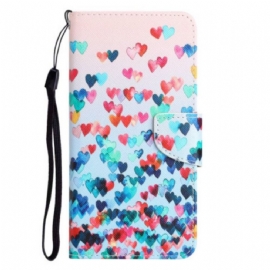 Flipové Pouzdro Na Xiaomi 12T / 12T Pro Na Lana Strappy Hearts