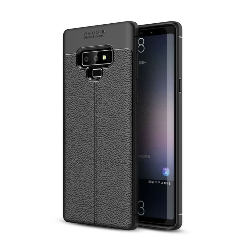 Kryt Na Samsung Galaxy Note 9 Efekt Kůže Litchi S Dvojitou Linií