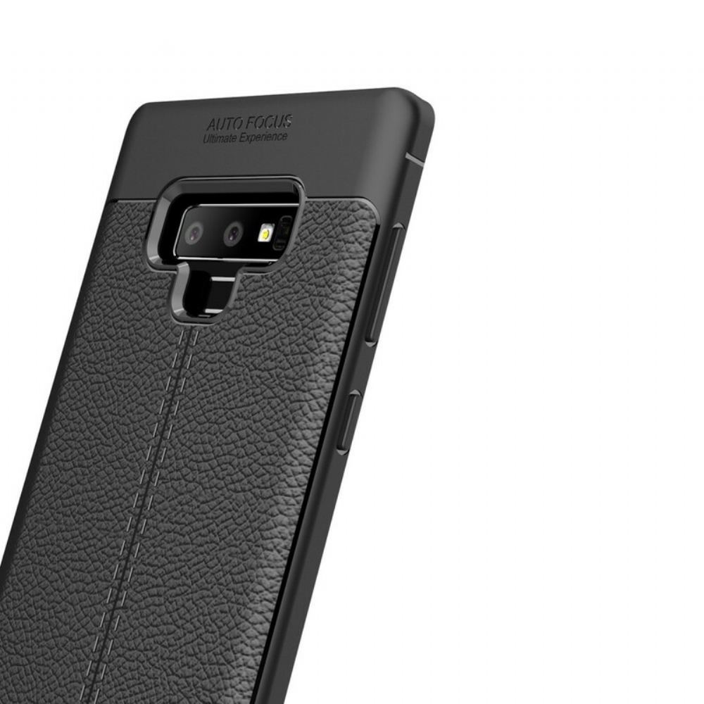 Kryt Na Samsung Galaxy Note 9 Efekt Kůže Litchi S Dvojitou Linií