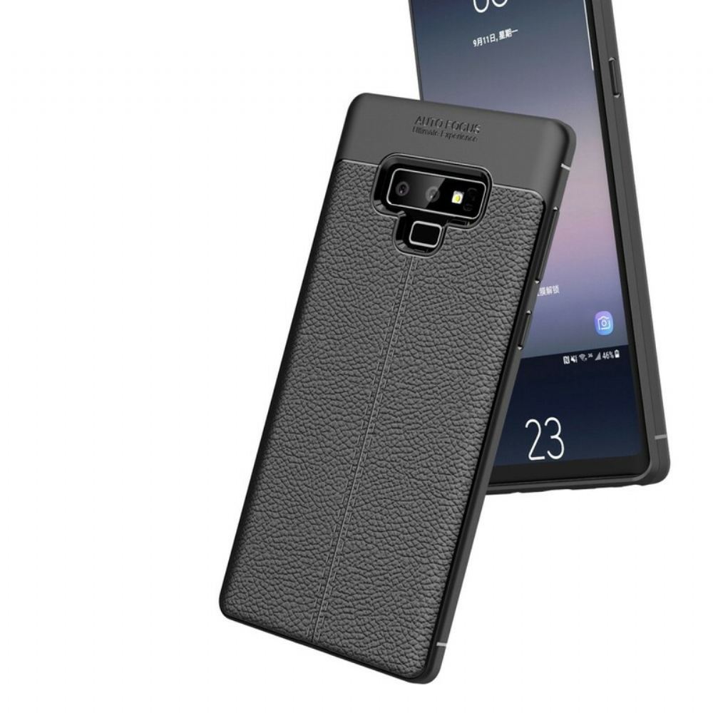 Kryt Na Samsung Galaxy Note 9 Efekt Kůže Litchi S Dvojitou Linií