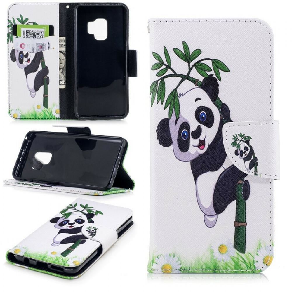 Flipové Pouzdro Na Samsung Galaxy S9 Panda Na Bambusu