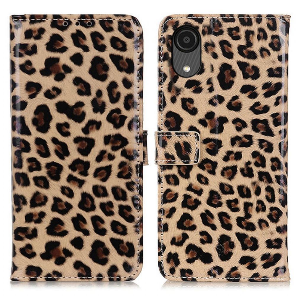 Flipové Pouzdro Na Samsung Galaxy A03 Core Leopard