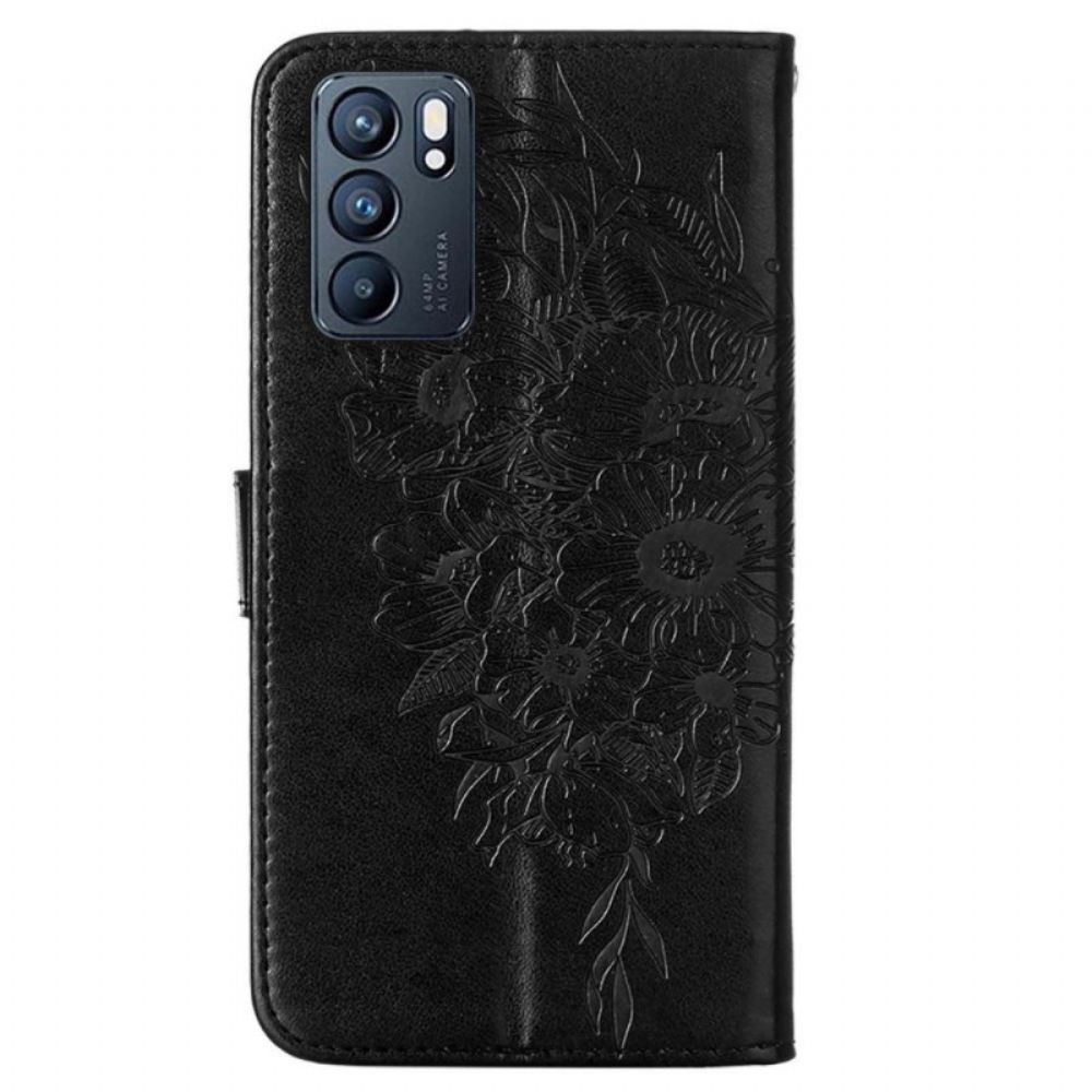 Flipové Pouzdro Na Oppo Reno 6 5G Motýlí Design