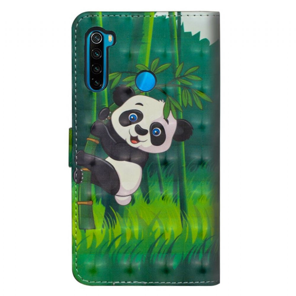 Kožené Pouzdro Na Xiaomi Redmi Note 8T Panda A Bambus